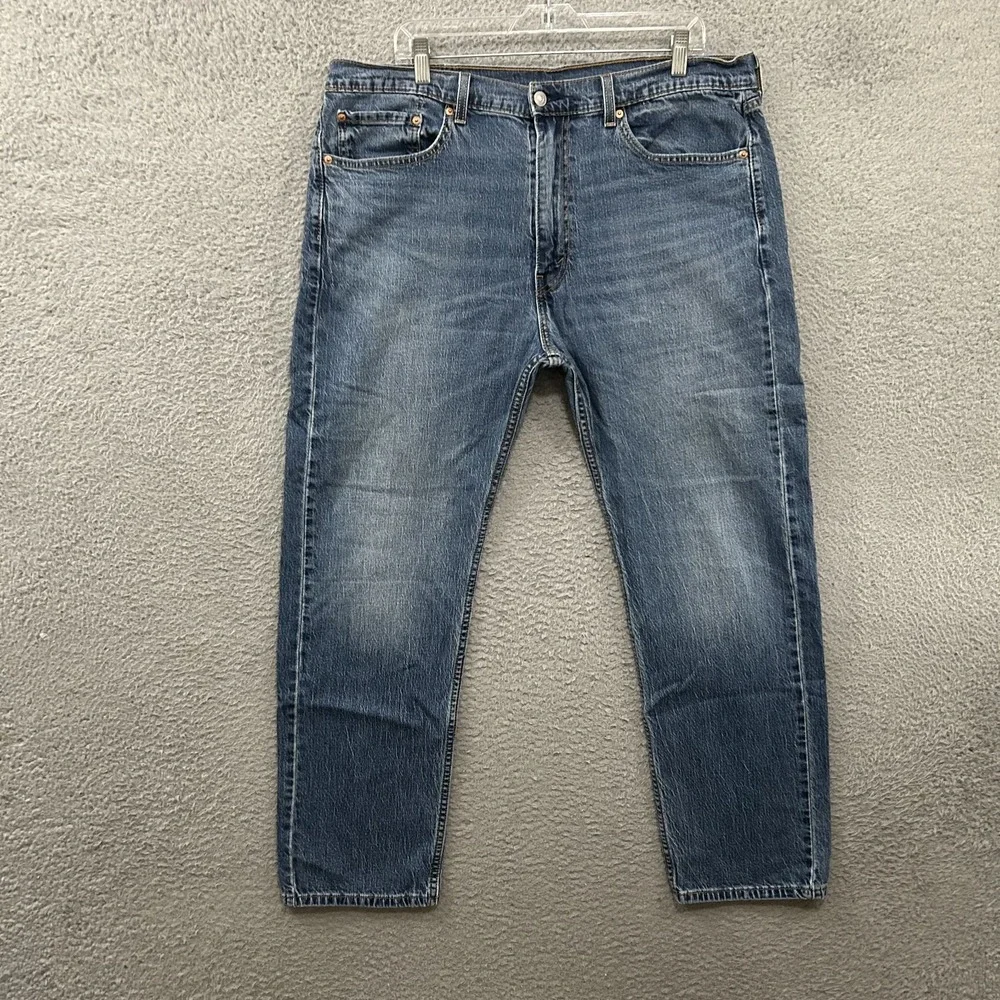 Levis Jeans Mens 38x30 Blue Denim‎ 505 Straight American Work Wear Cotton Adult